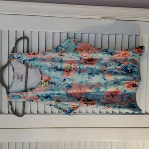 Tek Gear Racerback Tank, Floral Print, Size XXL